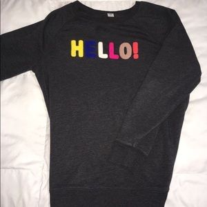 “Hello” grey sweater